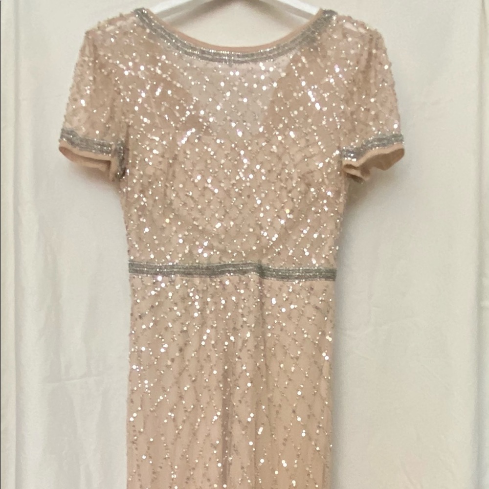 Sequin and Beaded Adrianna Pappell size 6 maxi dress